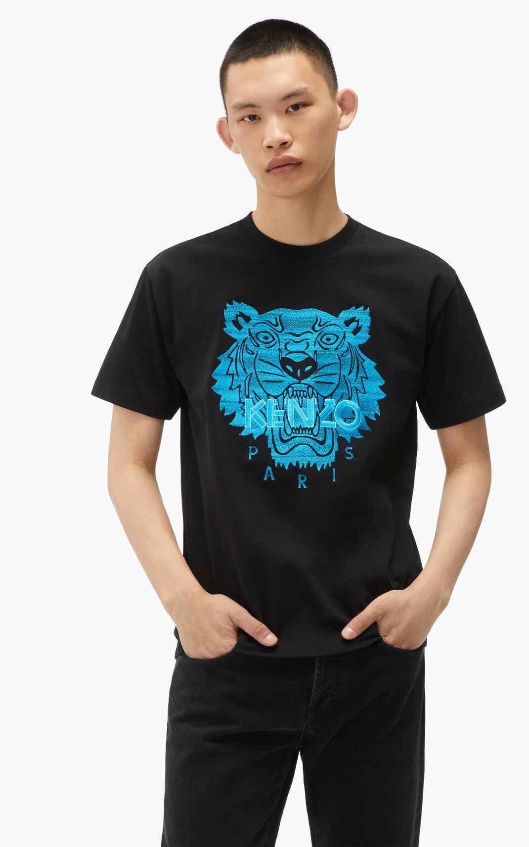 Kenzo 虎 loose fitting Tシャツ メンズ 黒 - QMKBLZ586